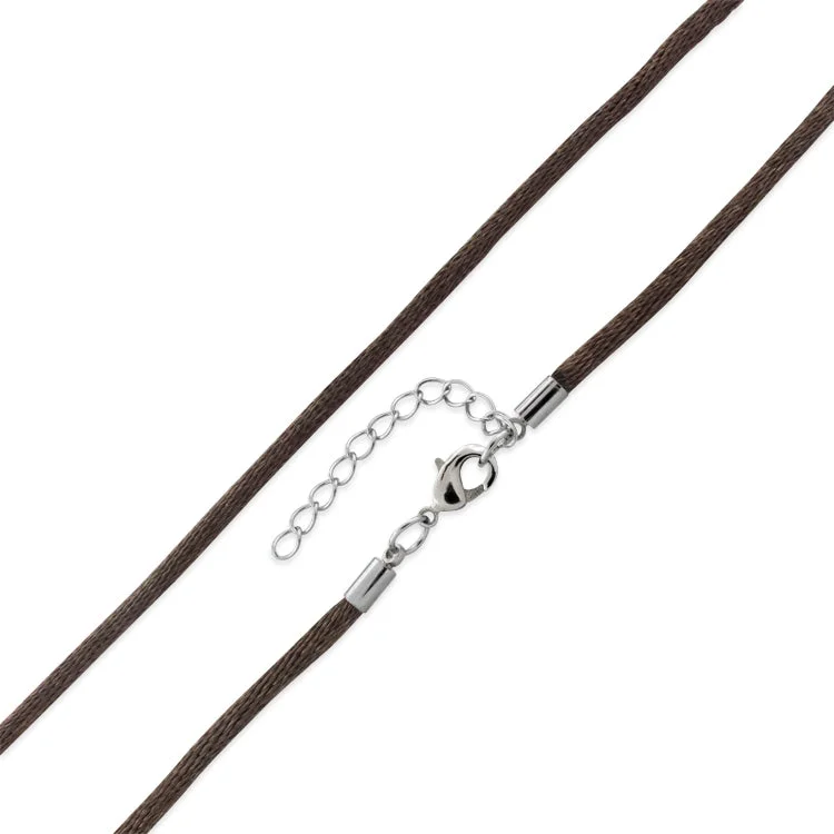 minimalist necklaces for women-3.0mm 16" Brown Silk Cord w/ Adjustable Clasp