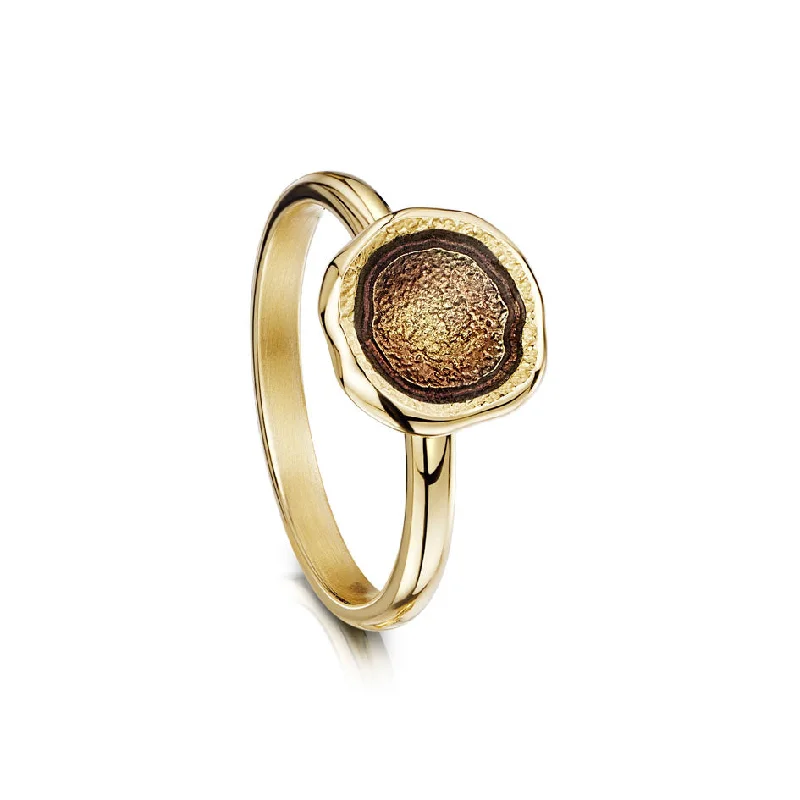 custom rings for women-Lunar 9ct Yellow Gold Ring - ER00249