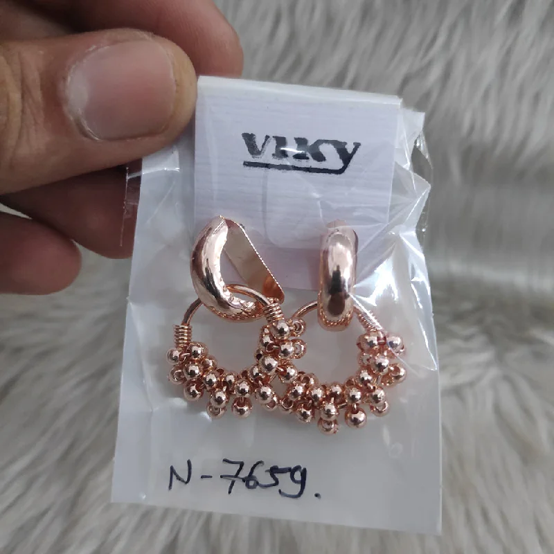 large stud earrings for women-Viky Rose Gold Plated Dangler Earrings