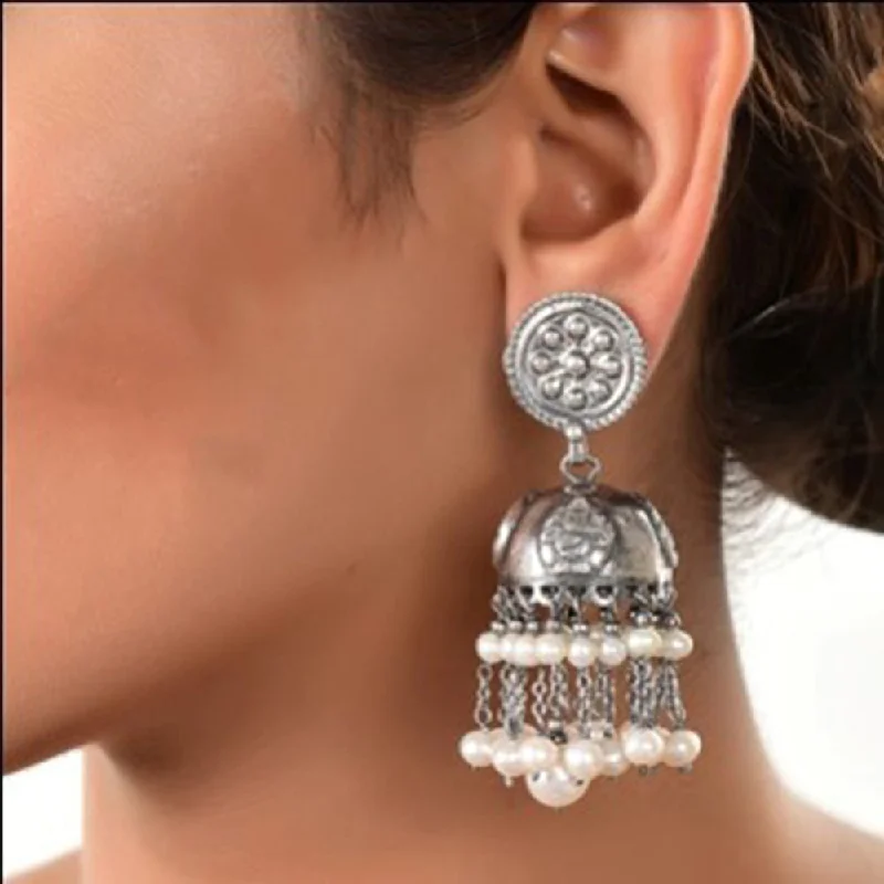 elegant earrings for women-Silver Mountain 925 Sterling Silver Jhumki Earrings