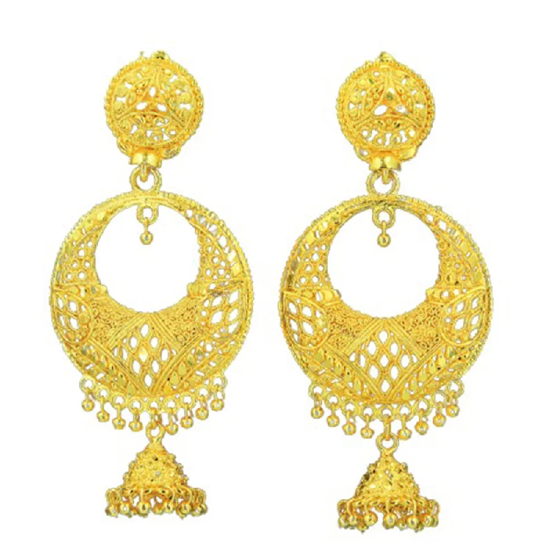 gemstone earrings for women-Mahavir Gold Plated Dangler Earrings