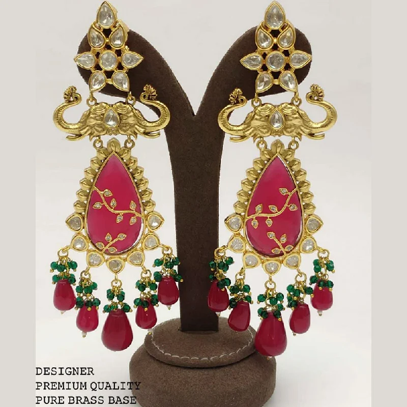 wedding earrings for women-Manisha Jewellery Kundan Stone Dangler Earrings