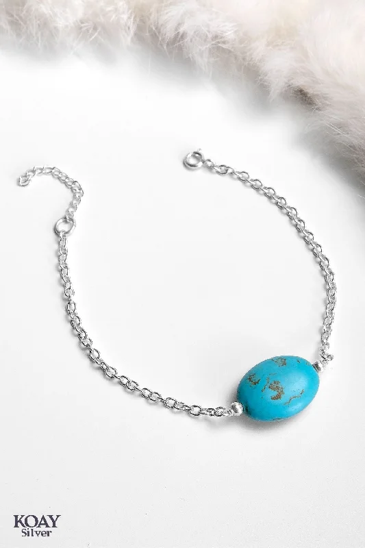 fashion bracelets for women-Turquoise Stone Bracelet