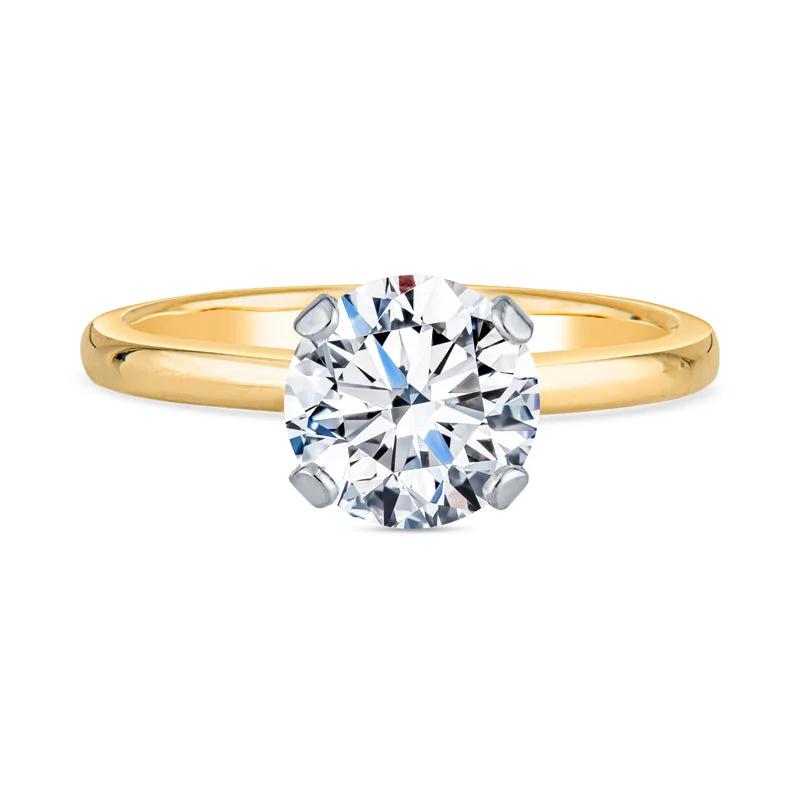 affordable gold engagement rings for women-Thin Solitaire Engagement Rings