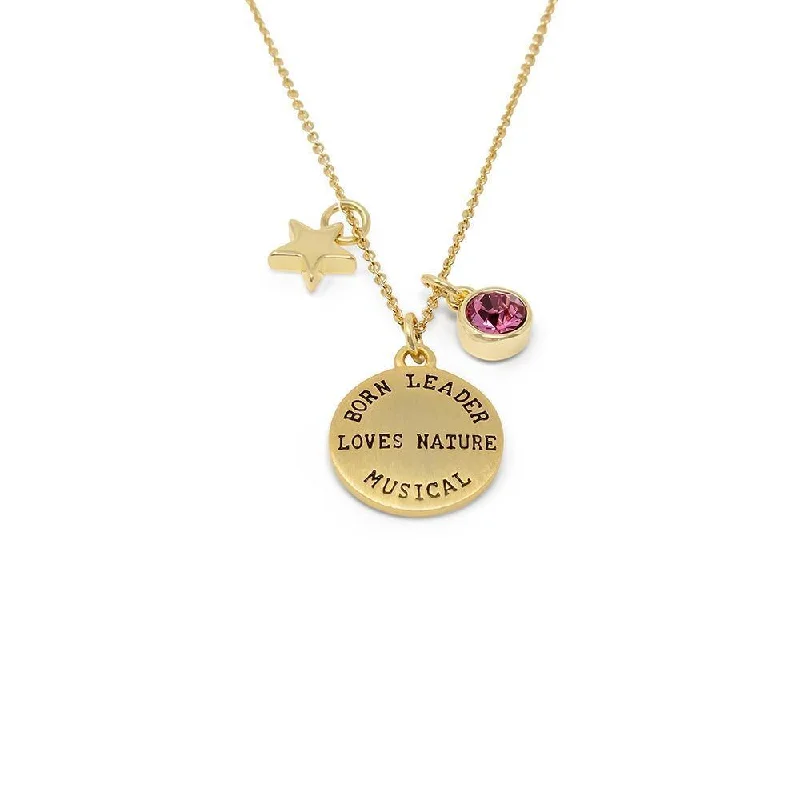 gold necklaces for women-Birthstone Necklace October Gold Plated