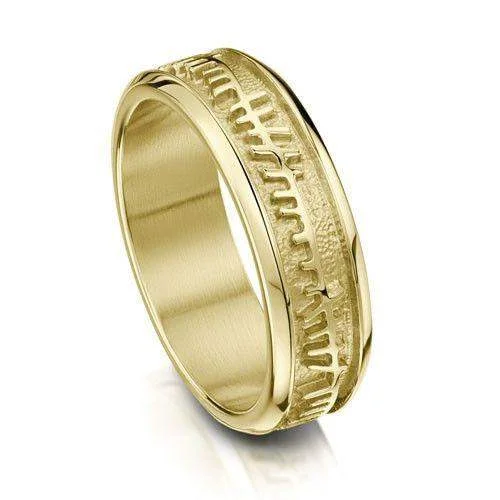 luxurious gemstone rings for women-Mens Skyran Ogham Ring - Gold, Platinum or Palladium - R100 Sizes R-Z