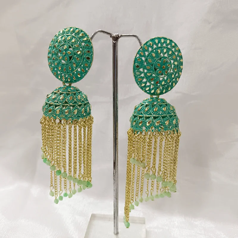 crystal earrings for women-Bhavi Jewels Gold Plated Jhumki Earrings