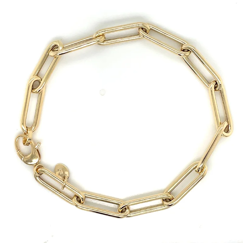 simple bracelets for women-9ct Yellow Gold Oval Link Bracelet