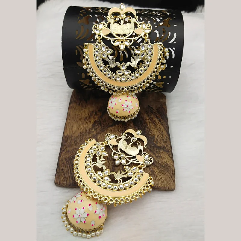 trendy diamond earrings for women-Manisha Jewellery Kundan Stone & Meenakari Dangler Earrings