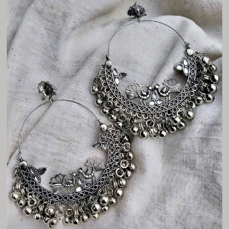 statement earrings for women-Martina Jewels Oxidised Plated Dangler Earrings