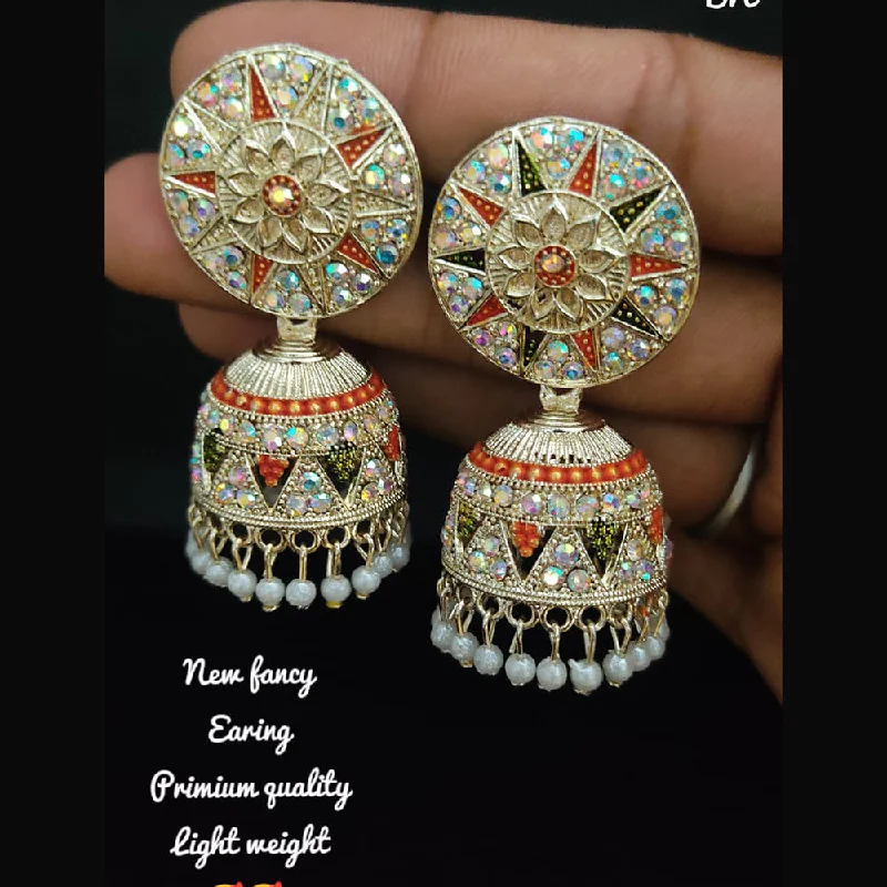 affordable diamond earrings for women-Lucentarts Jewellery Gold Plated Jhumki Earrings