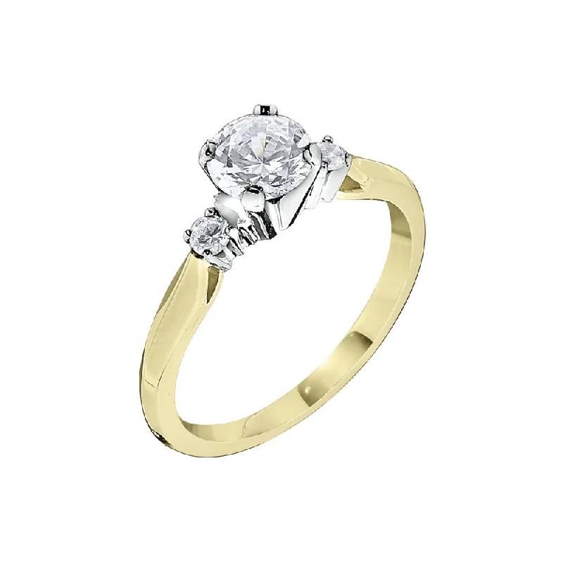 glamorous engagement rings for women-Classic Three Stone Engagement Rings - Petite Mounting