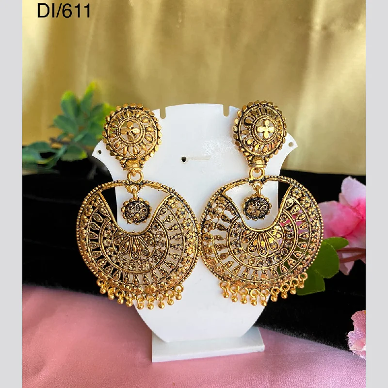 fashion earrings for women-Mahavir Gold Plated Dangler Earrings