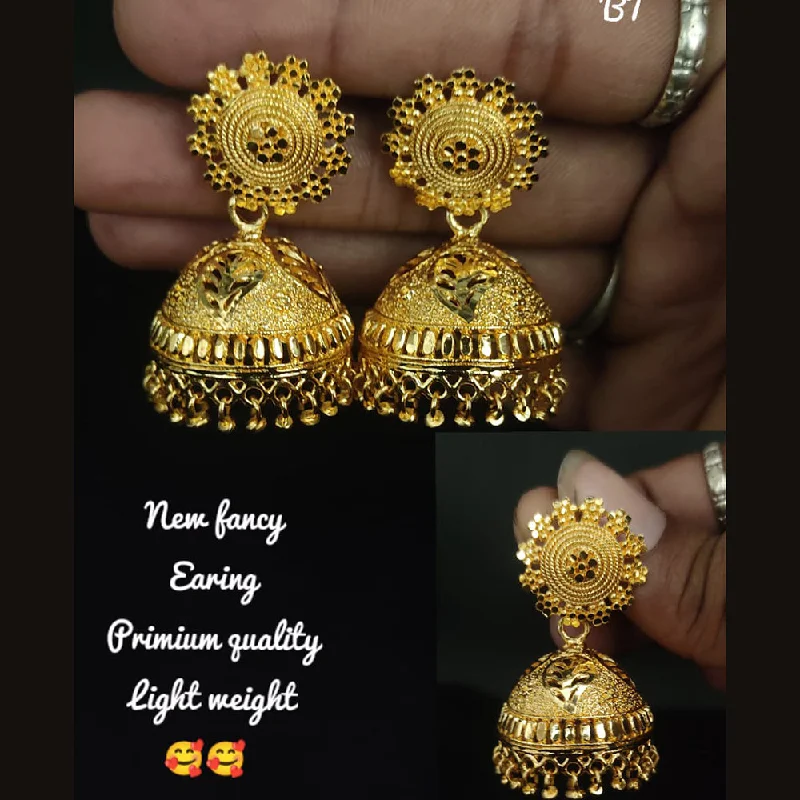 vintage diamond earrings for women-Lucentarts Jewellery Gold Plated Jhumki Earrings