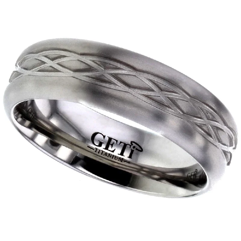 fine jewelry rings for women-Celtic Titanium Ring - T060-17