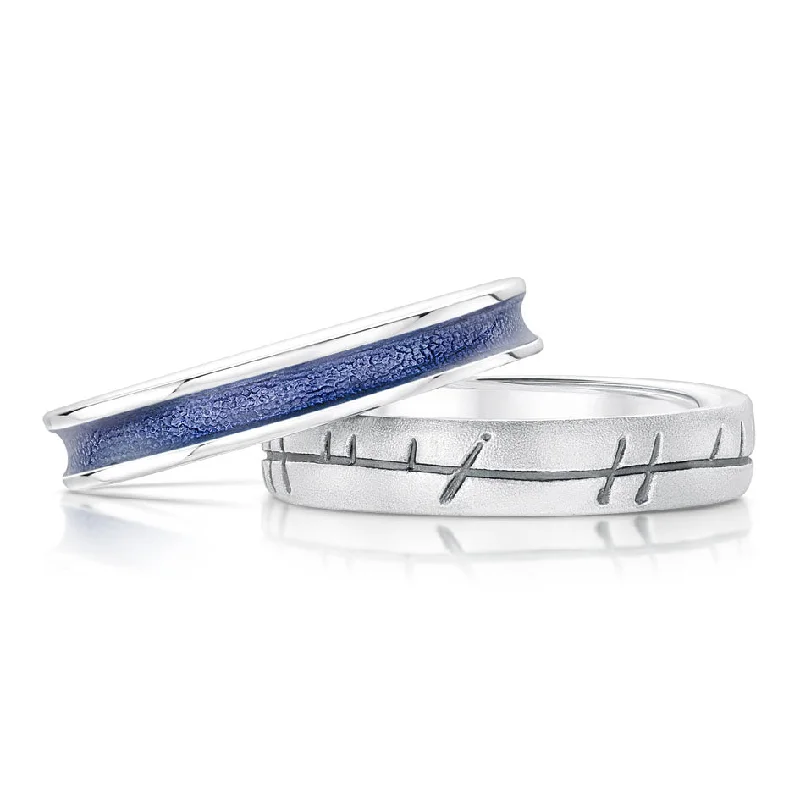 bridal jewelry rings for women-Halo Sterling Silver and Enamel Ring Sets - SET-ER121-Purple/Blue/Pink - R099