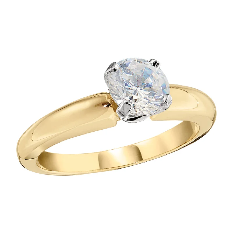 vintage engagement rings for women-Classic Broad Shoulder Solitaire Engagement Ring Setting