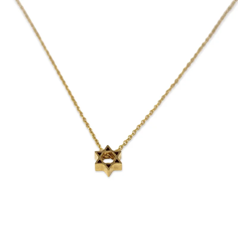 beach-inspired necklaces for women-Stainless St Star of David Necklace Gold Pl