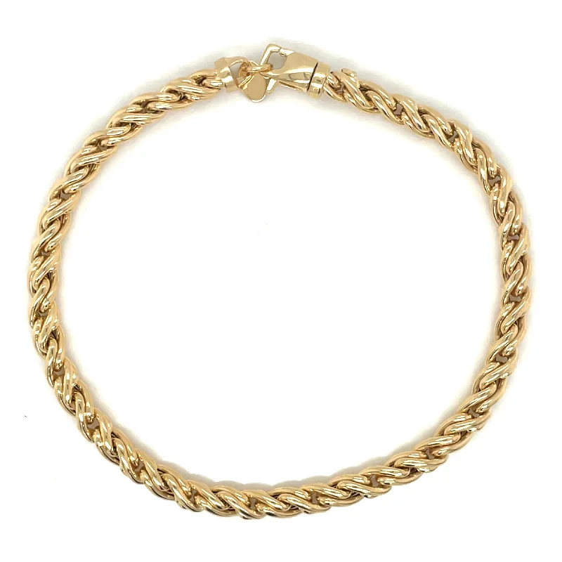 unique bangles for women-9ct Yellow Gold Rope Style Bracelet