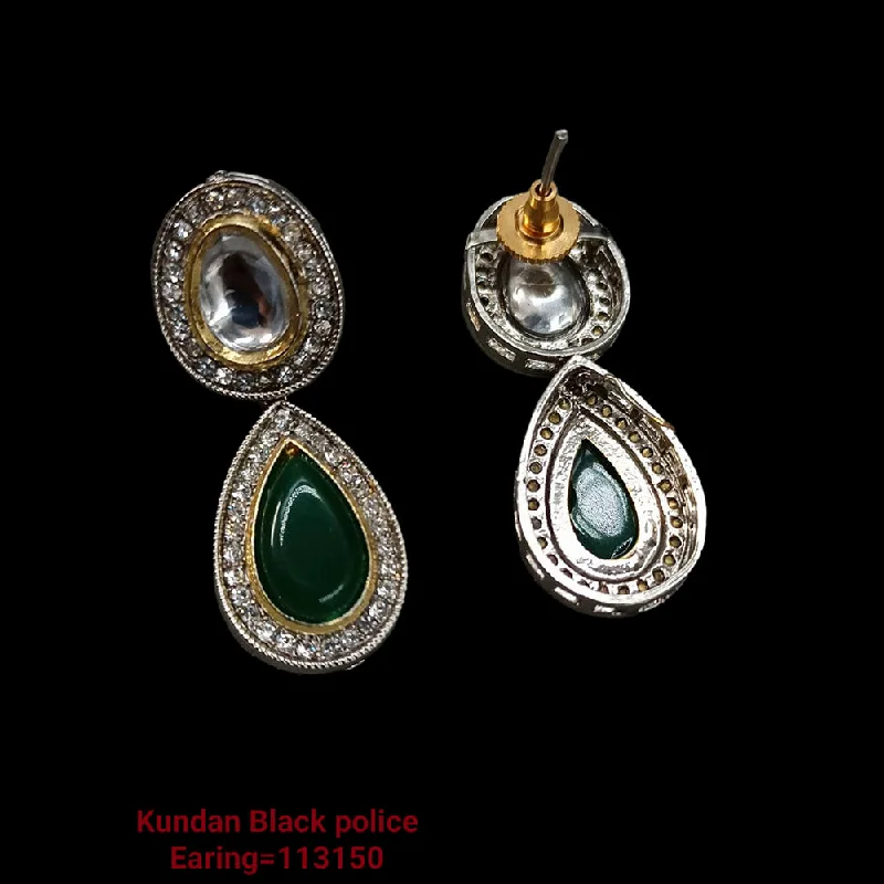 trendy stud earrings for women-Padmawati Bangles Kundan And Austrian Stone Earrings