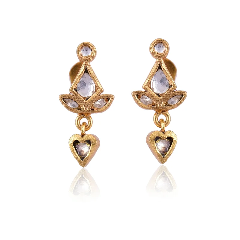 luxurious gemstone earrings for women-Silver Mountain 925 Silver gold plated light weight Kundan earring