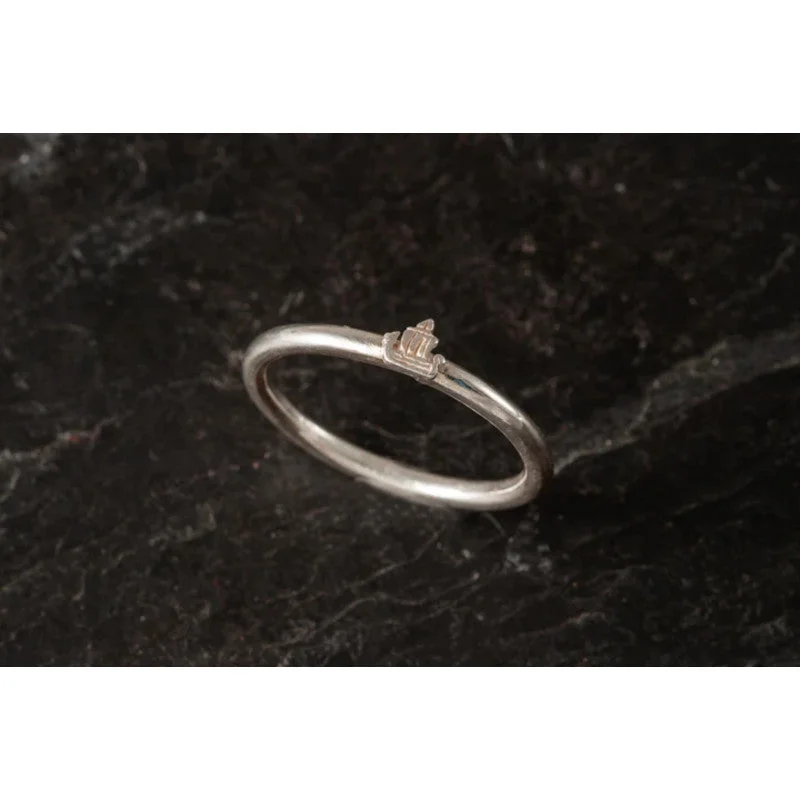 simple wedding rings for women-Up Helly Aa Stacking Ring - Silver Galley Ring