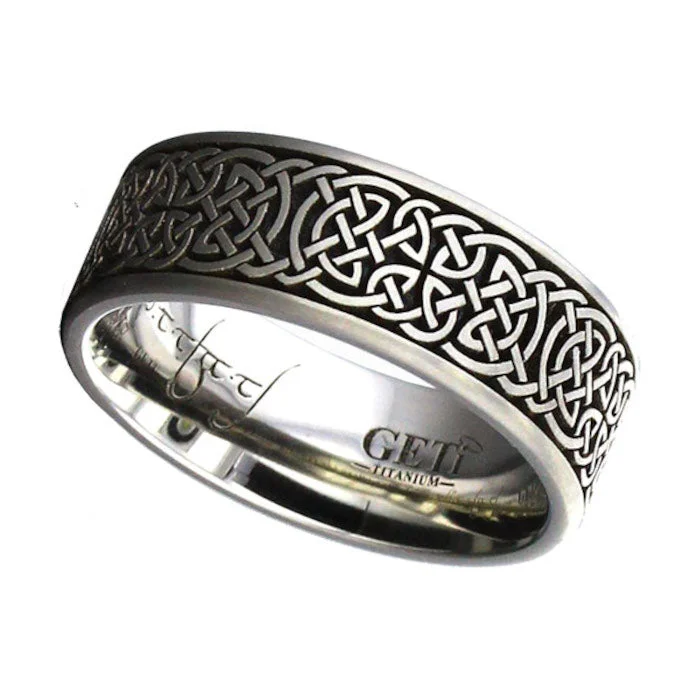 promise rings for women-Celtic Titanium Ring - 2226-CLK5