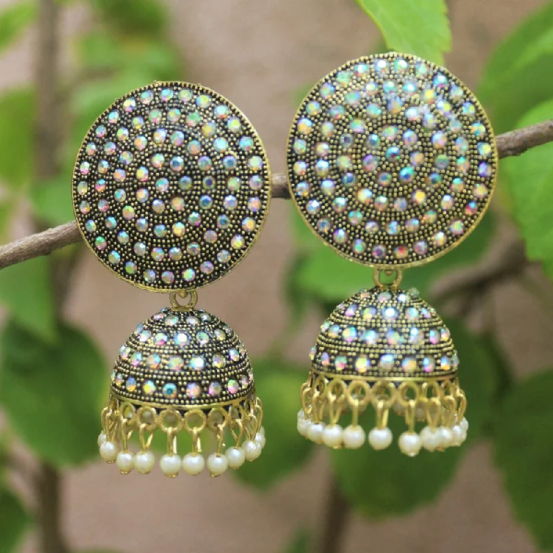 pearl earrings for women-H K Fashion Gold Plated Jhumki Earrings