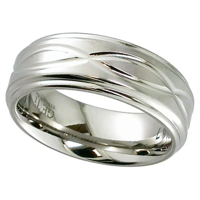 colorful gemstone rings for women-Titanium Ring With Infinity Pattern - 2201DX