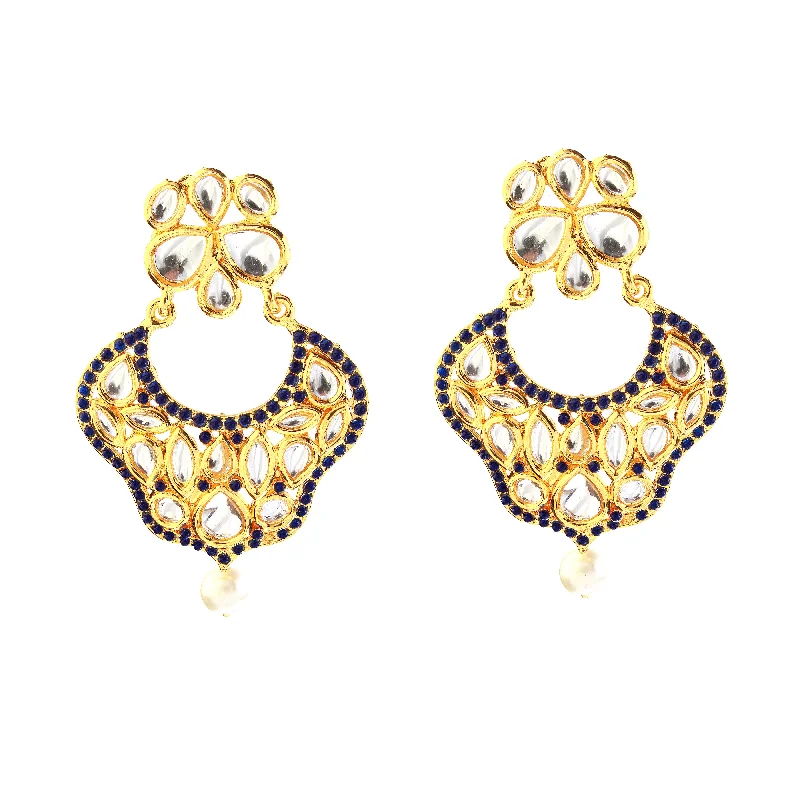 art deco earrings for women-Amina Creation Gold Plated Dangler Earrings