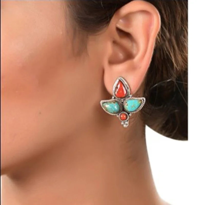 chic earrings for women-Silver Mountain 925 Sterling Silver Stud Earrings