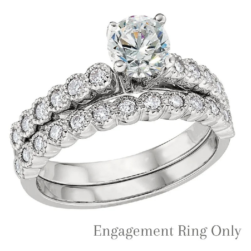 elegant engagement rings with gemstones for women-Vintage Style Engagement Ring Setting