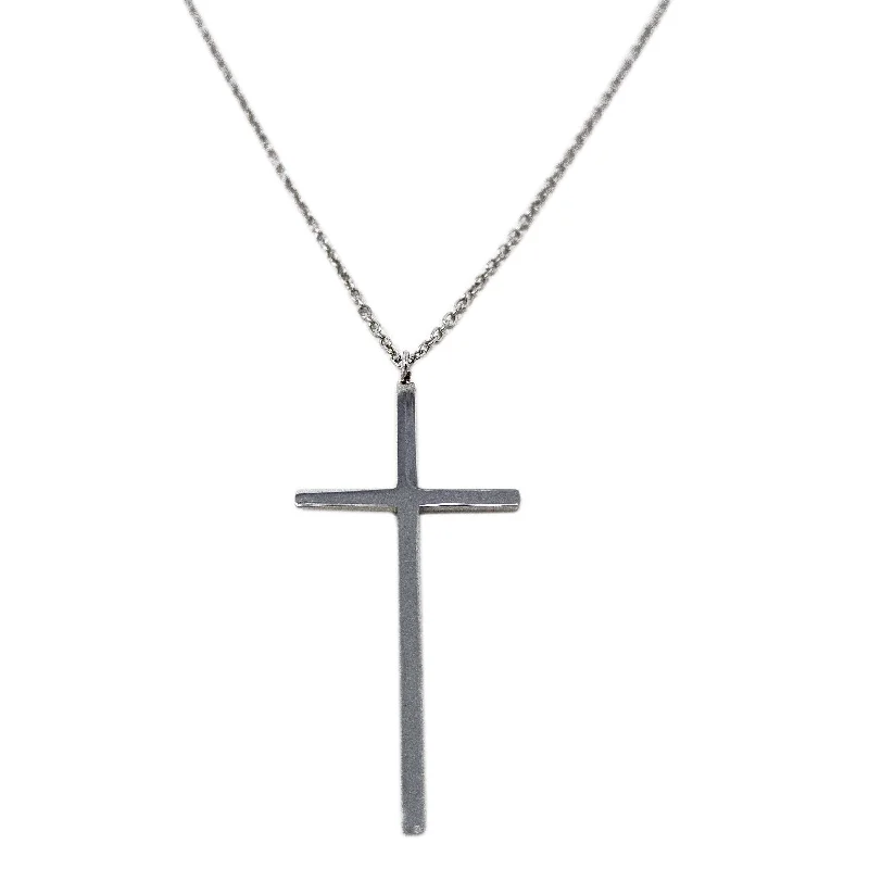 designer necklaces for women-Stainless Steel Necklace with Cross Pendant