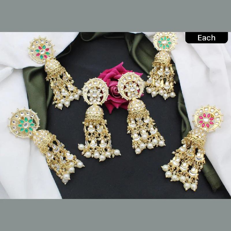 stackable earrings for women-Manisha Jewellery Gold Plated Jhumki Earrings