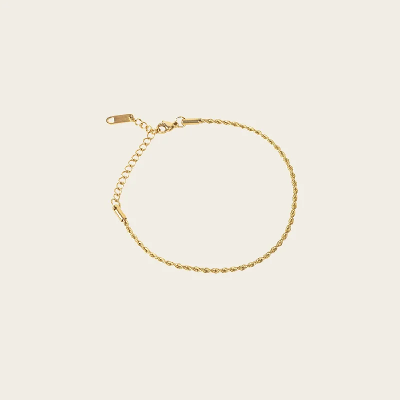 gold bangle sets for women-Twisted Chain Bracelet