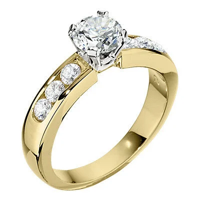 cushion-cut engagement rings for women-Classic Channel Set Engagement Rings .48CTW