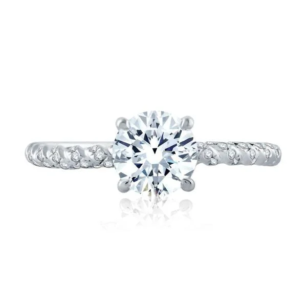 unique gold engagement rings for women-A.Jaffe Engagement Rings Tightly Twisted Diamond Shank Round Solitaire Engagement Ring MES869/132