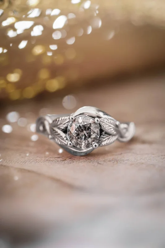 custom-made engagement rings for women-Salt & pepper diamond engagement ring / Azalea