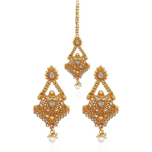 romantic drop earrings for women-Bhavi AD Stone Copper Dangler Earrings - FAP0162