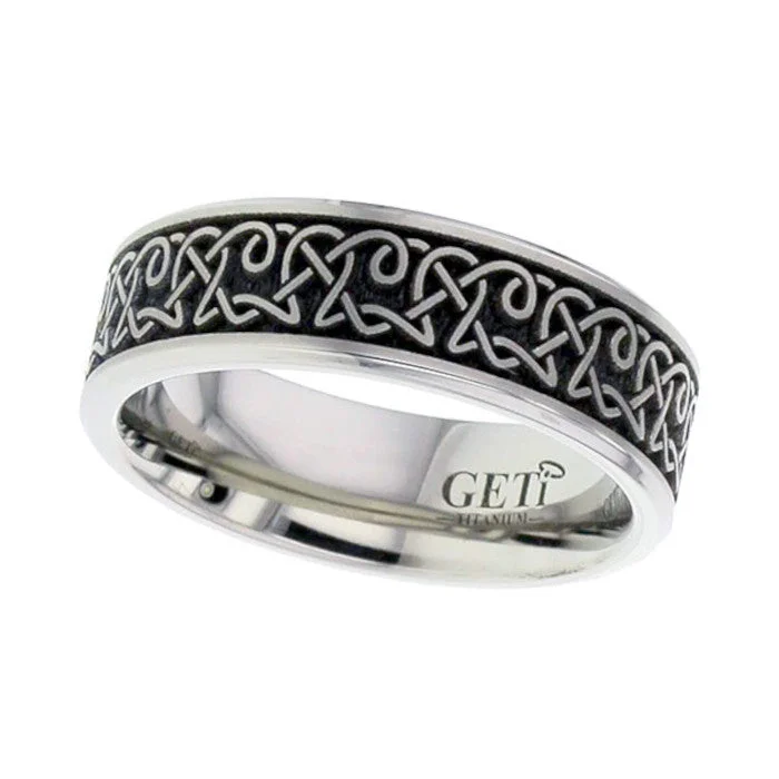 engagement rings for women-Celtic Titanium Ring - 2226CH-CLK4