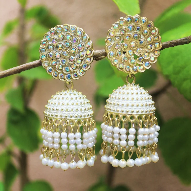 oversized earrings for women-H K Fashion Gold Plated Jhumki Earrings