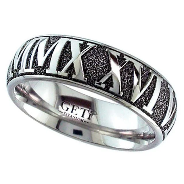 colorful gemstone rings for women-Mens Titanium Ring - 2204RN-INV