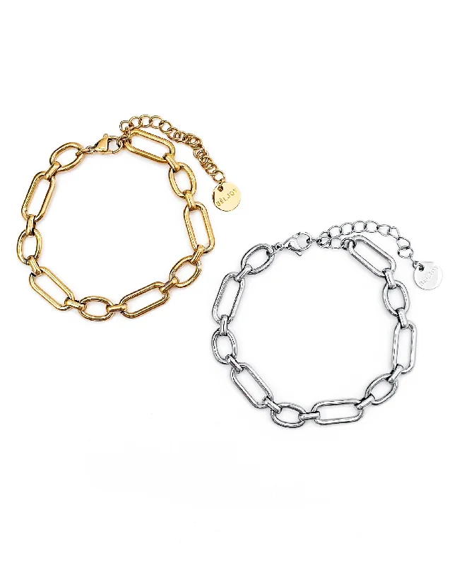 trendy bangles for women-Bailey Chain Link Bracelet || Choose Color