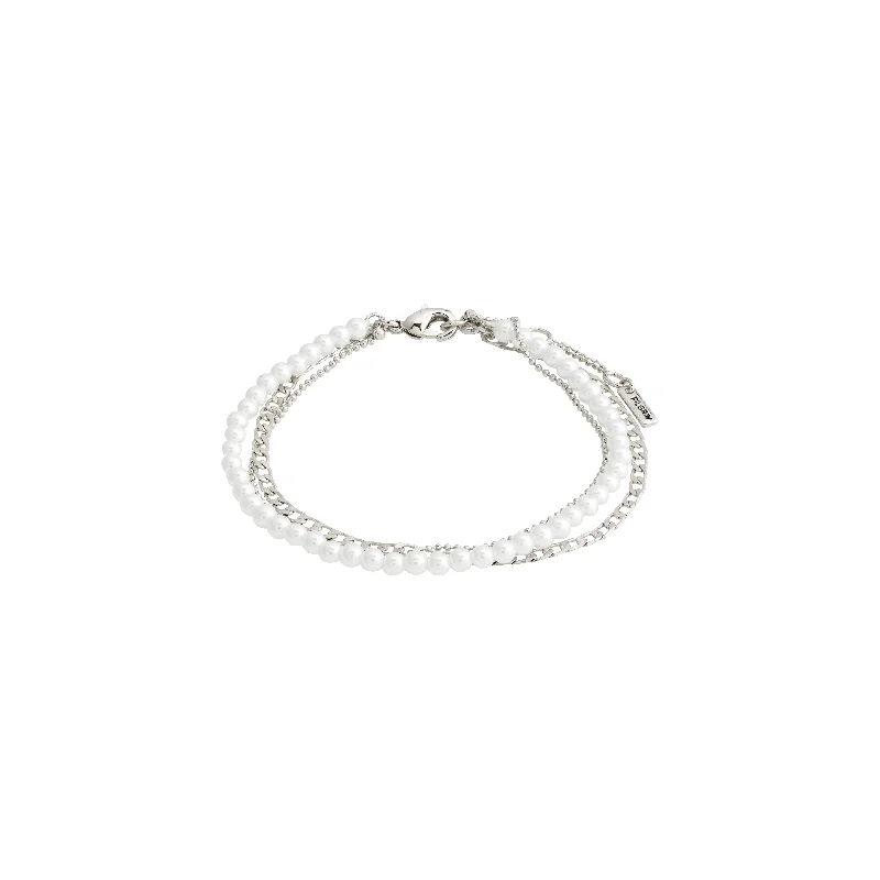 simple bracelets for women-BAKER bracelet 3-in-1 set silver-plated