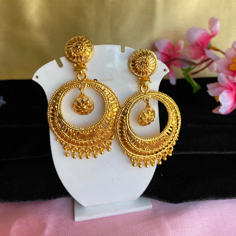 modern earrings for women-Mahavir Gold Plated Dangler Earrings