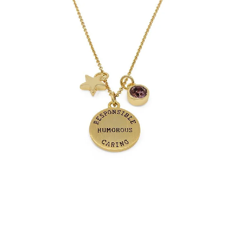 delicate necklaces for women-Birthstone Necklace June Gold Plated