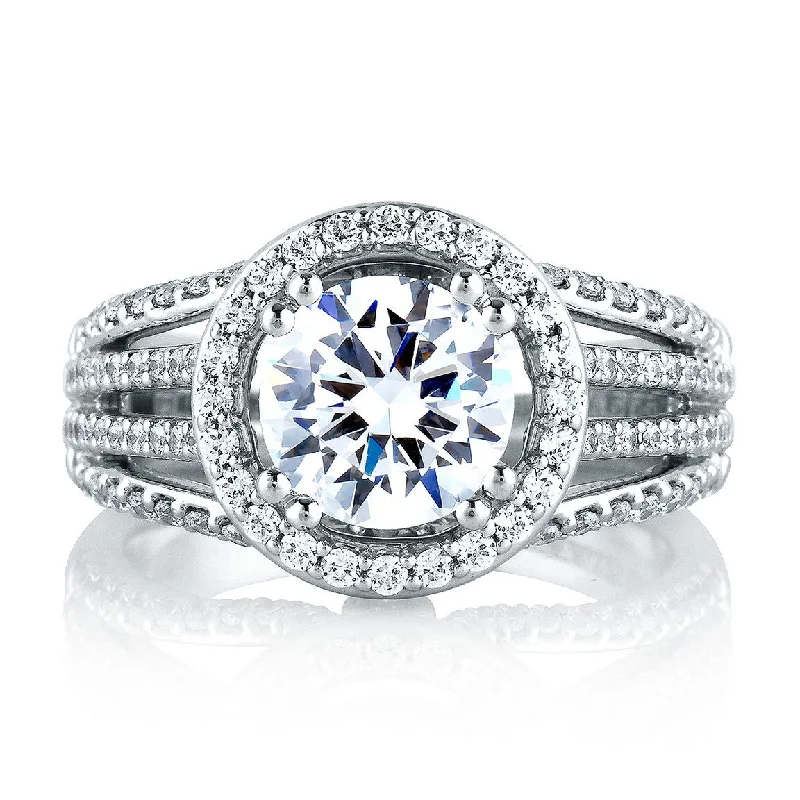 custom engagement rings for women-A.Jaffe Engagement Rings Round Halo Statement Engagement Ring MES268/289