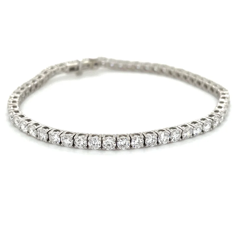 stackable bangles and bracelets for women-14ct White Gold 3.37ct Laboratory Grown Diamond Tennis Bracelet