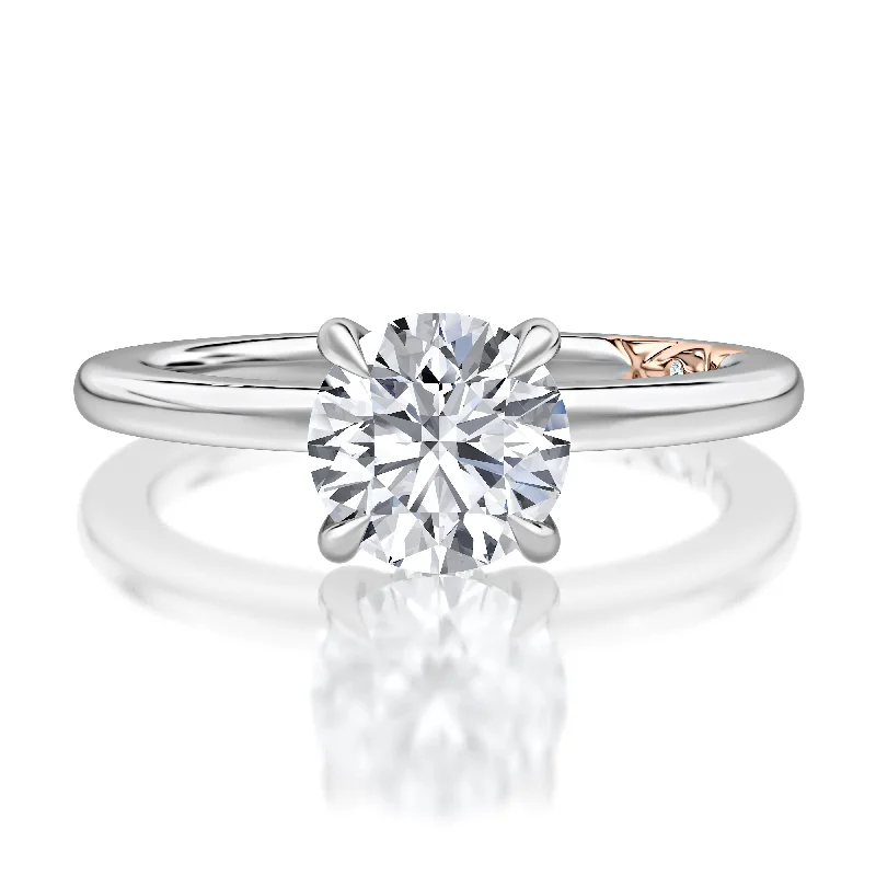 trendy engagement rings for women-A.Jaffe Engagement Rings Classic Solitaire Round Center Diamond Engagment Ring MECRD2877BL/209