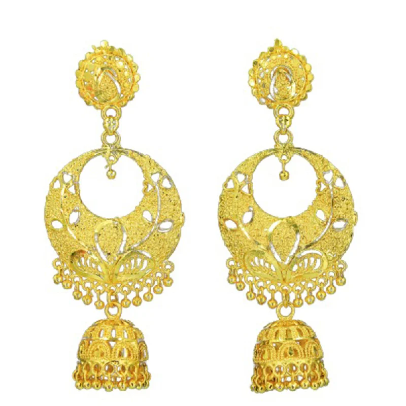 dangle earrings for women-Mahavir Gold Plated Dangler Earrings